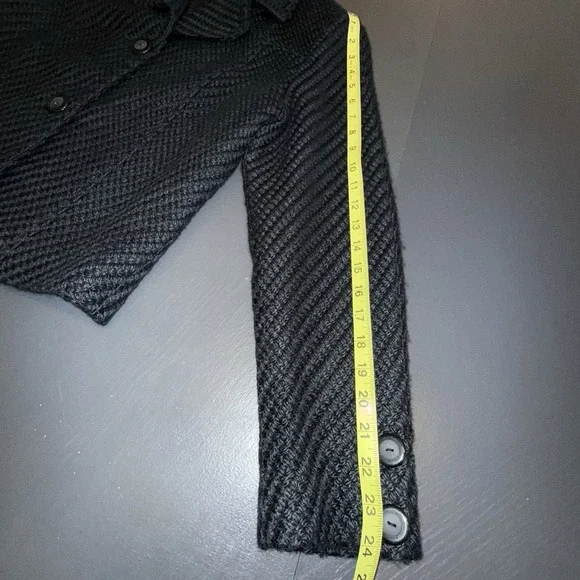 Madison Hill NY Waist Length Blazer Black Sz 12 Acrylic/Wool Blend Cottagecore - Picture 10 of 12